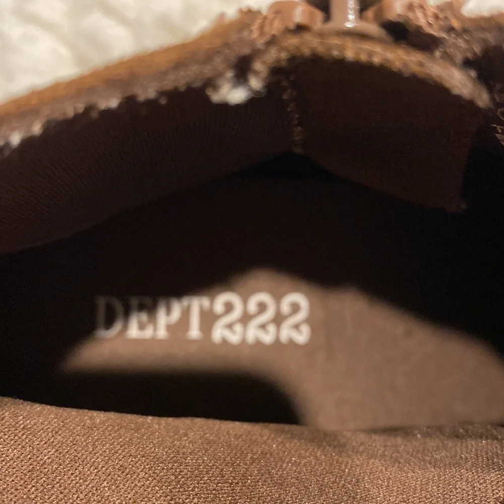 Womens Dept 222 solid brown suede zipper ankle boots size 10